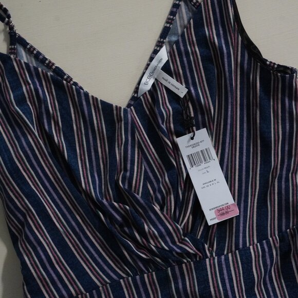 NWT BCBGeneration spaghetti, striped, midi dress - Picture 4 of 9